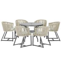 Mesa E 6 Cadeiras E Noronha Preto E3 Trama Original Rami - 1