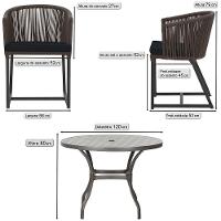 Mesa E 6 Cadeiras E Noronha Preto E12 Trama Original Marrom - 2