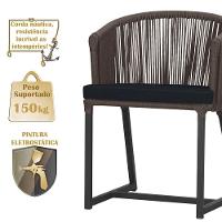 Mesa E 6 Cadeiras E Noronha Preto E12 Trama Original Marrom