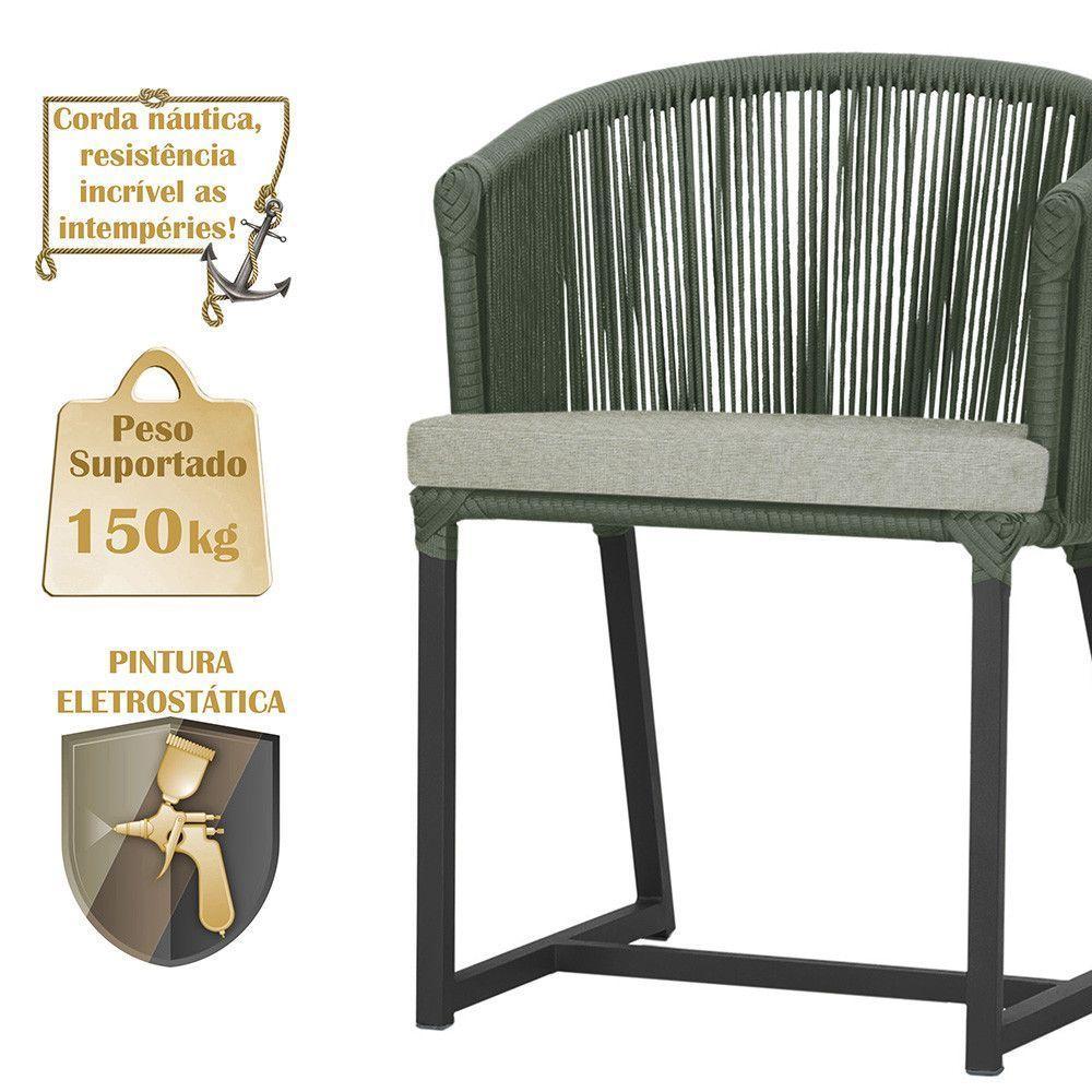 Mesa E 6 Cadeiras E Noronha Preto E3 Trama Original Verde - 4