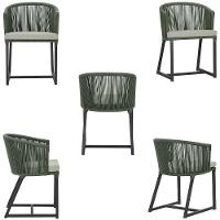 Mesa E 6 Cadeiras E Noronha Preto E3 Trama Original Verde - 5