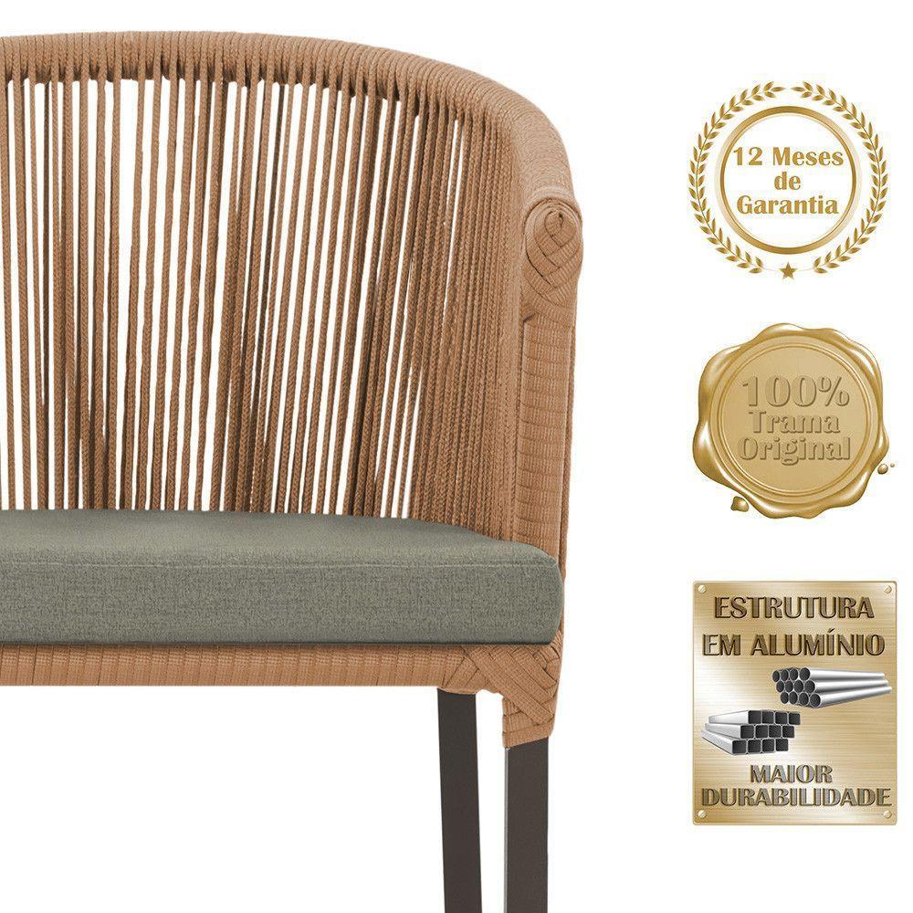 Mesa E 6 Cadeiras E Noronha Marrom E8 Trama Original Terra Cota - 3