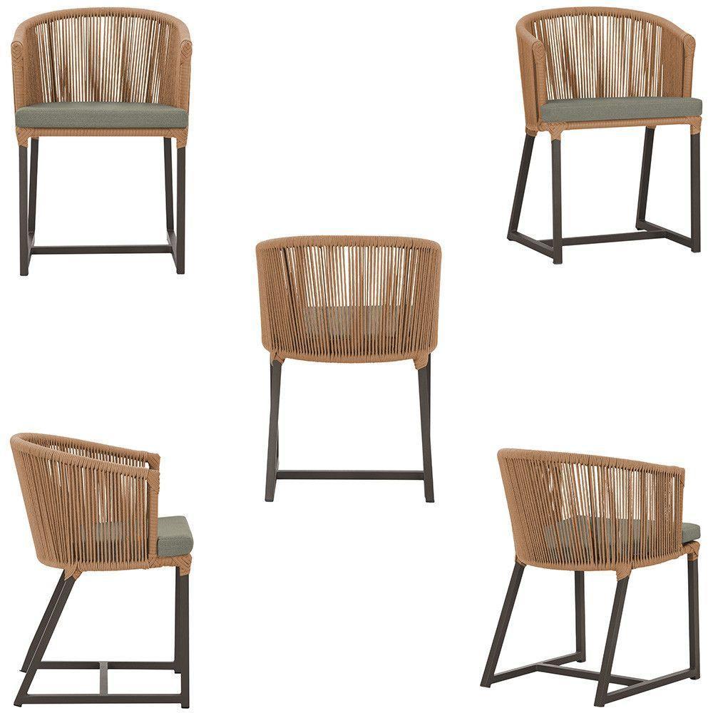 Mesa E 6 Cadeiras E Noronha Marrom E8 Trama Original Terra Cota - 5