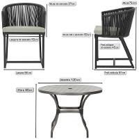 Mesa E 6 Cadeiras E Noronha Preto E3 Trama Original Preto - 2