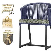 Mesa E 6 Cadeiras E Noronha Preto E5 Trama Original Azul