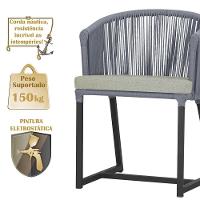 Mesa E 6 Cadeiras E Noronha Preto E3 Trama Original Prata