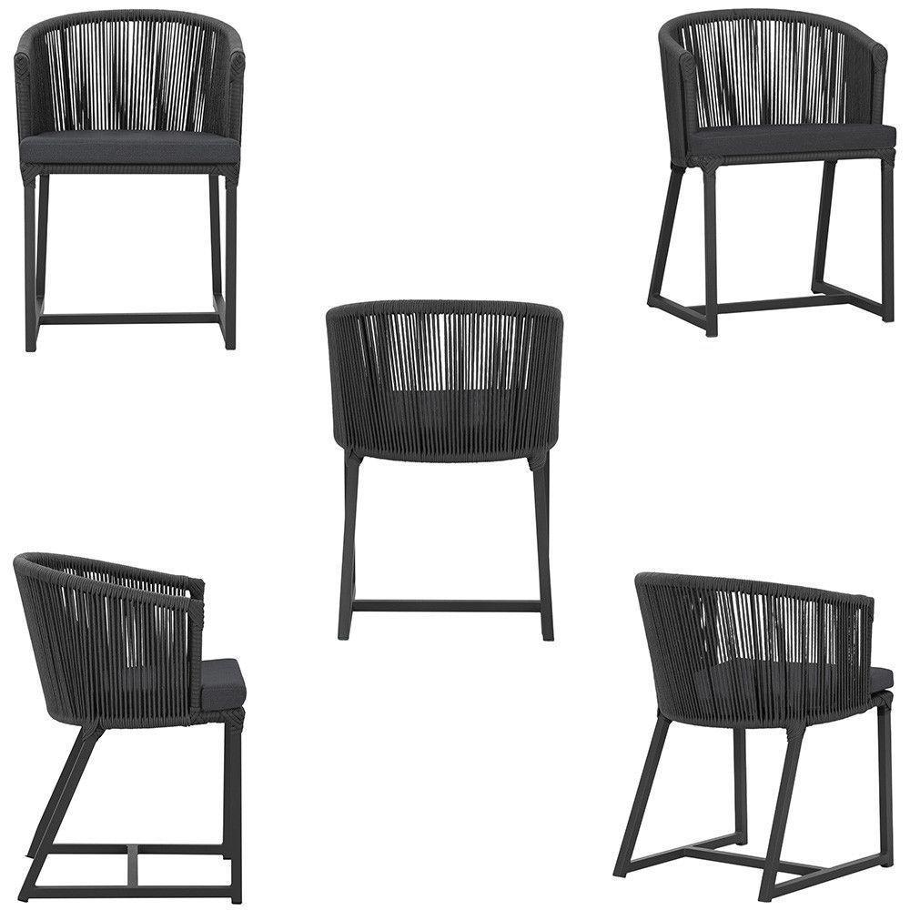 Mesa E 6 Cadeiras E Noronha Preto E11 Trama Original Preto - 5