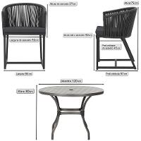 Mesa E 6 Cadeiras E Noronha Preto E11 Trama Original Preto - 2