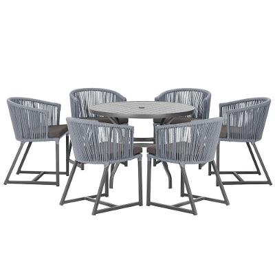 Mesa E 6 Cadeiras E Noronha Preto E11 Trama Original Prata