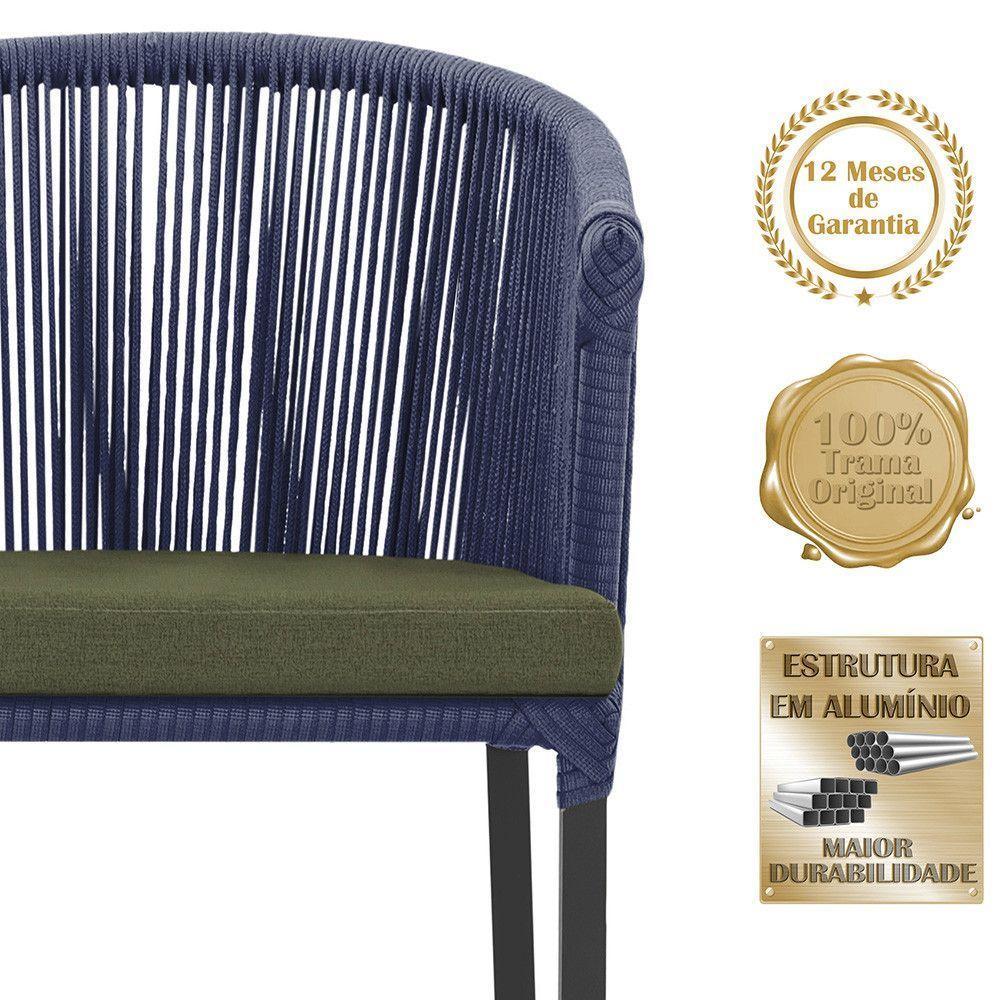 Mesa E 6 Cadeiras E Noronha Preto E13 Trama Original Azul - 3