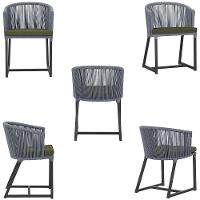 Mesa E 6 Cadeiras E Noronha Preto E13 Trama Original Prata - 5