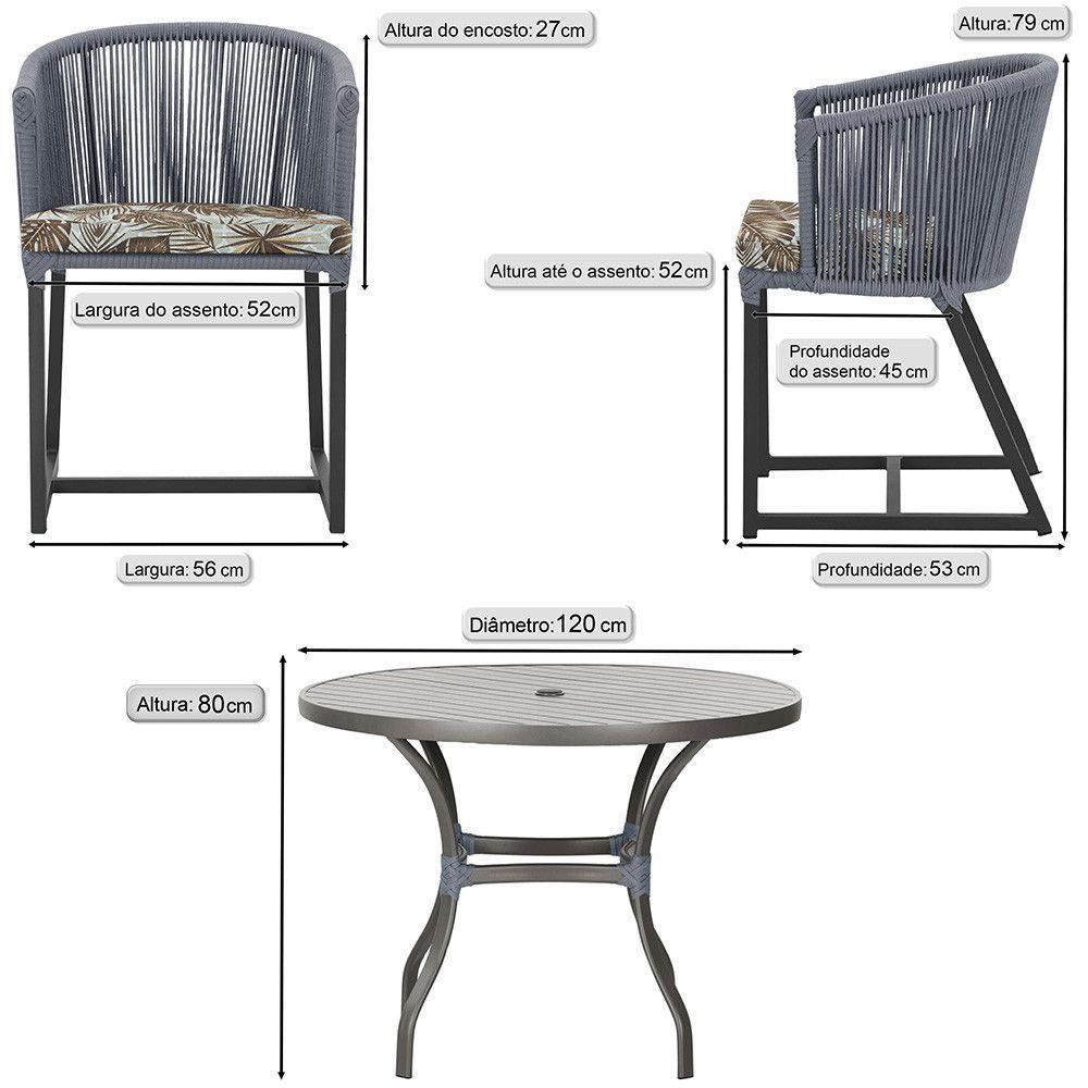 Mesa E 6 Cadeiras E Noronha Preto E6 Trama Original Prata - 6