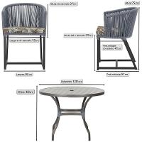 Mesa E 6 Cadeiras E Noronha Preto E6 Trama Original Prata - 6