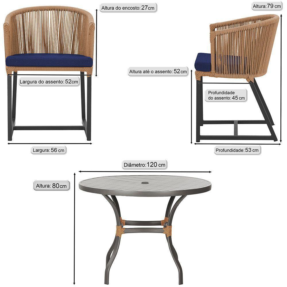 Mesa E 6 Cadeiras E Noronha Preto E10 Trama Original Terra Cota - 2