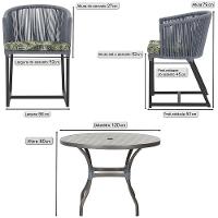 Mesa E 6 Cadeiras E Noronha Preto E5 Trama Original Prata - 2