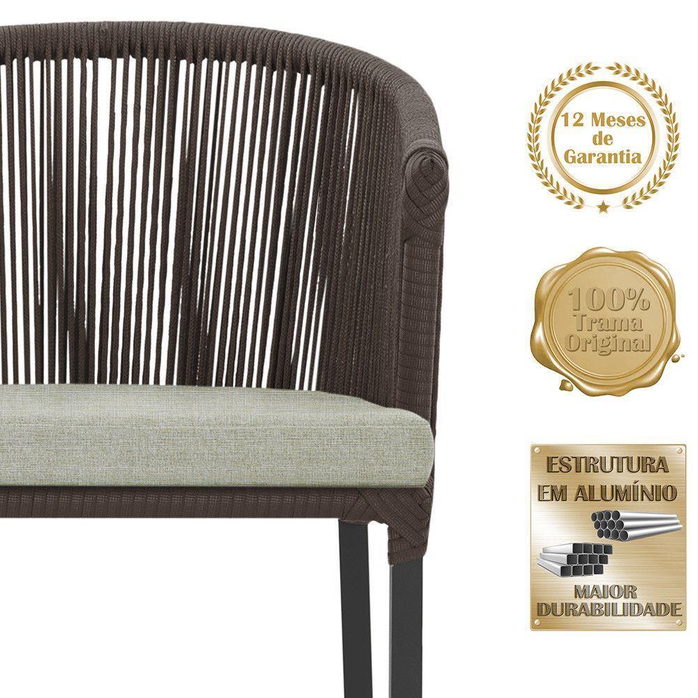 Mesa E 6 Cadeiras E Noronha Preto E3 Trama Original Marrom - 3