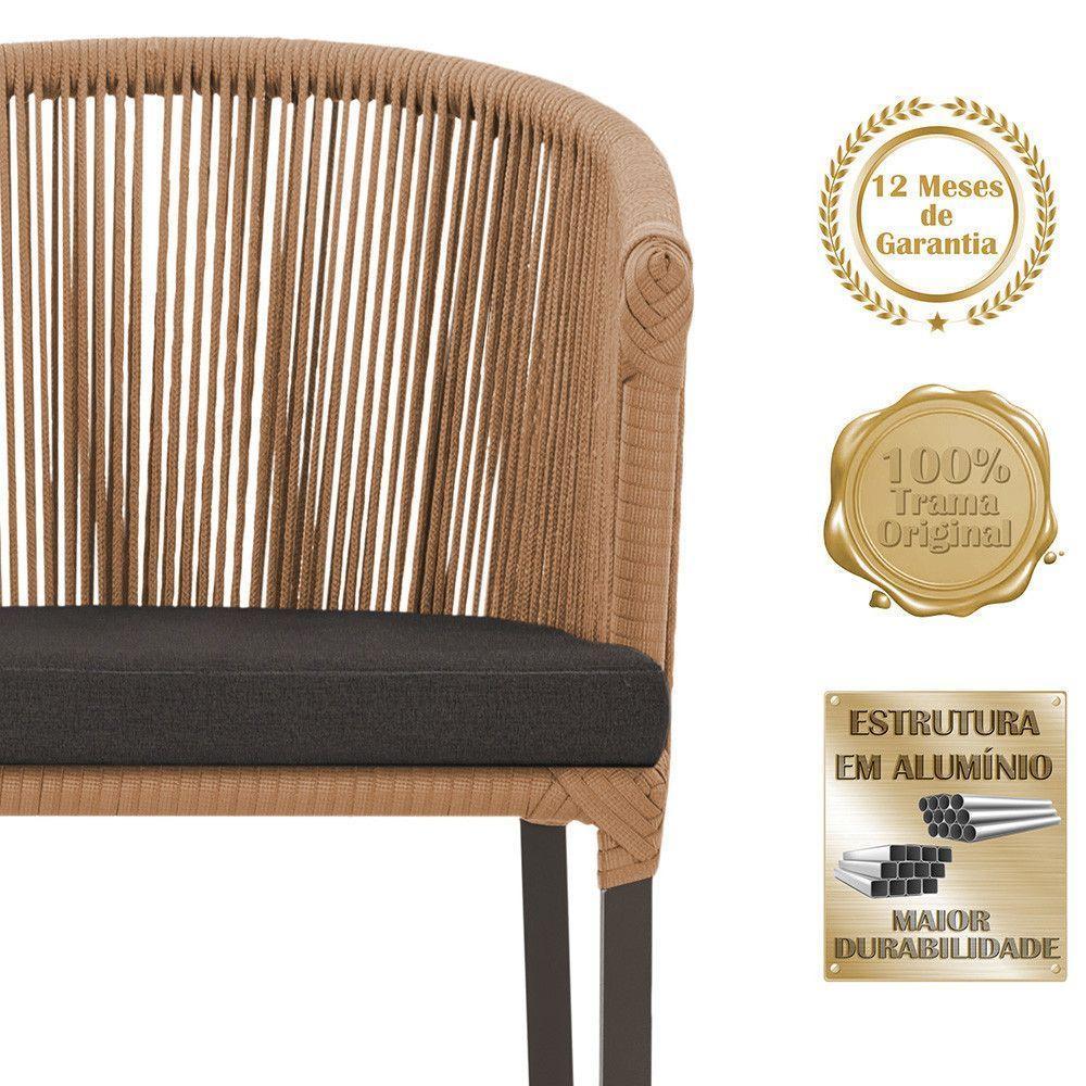 Mesa E 6 Cadeiras E Noronha Marrom E9 Trama Original Terra Cota - 3