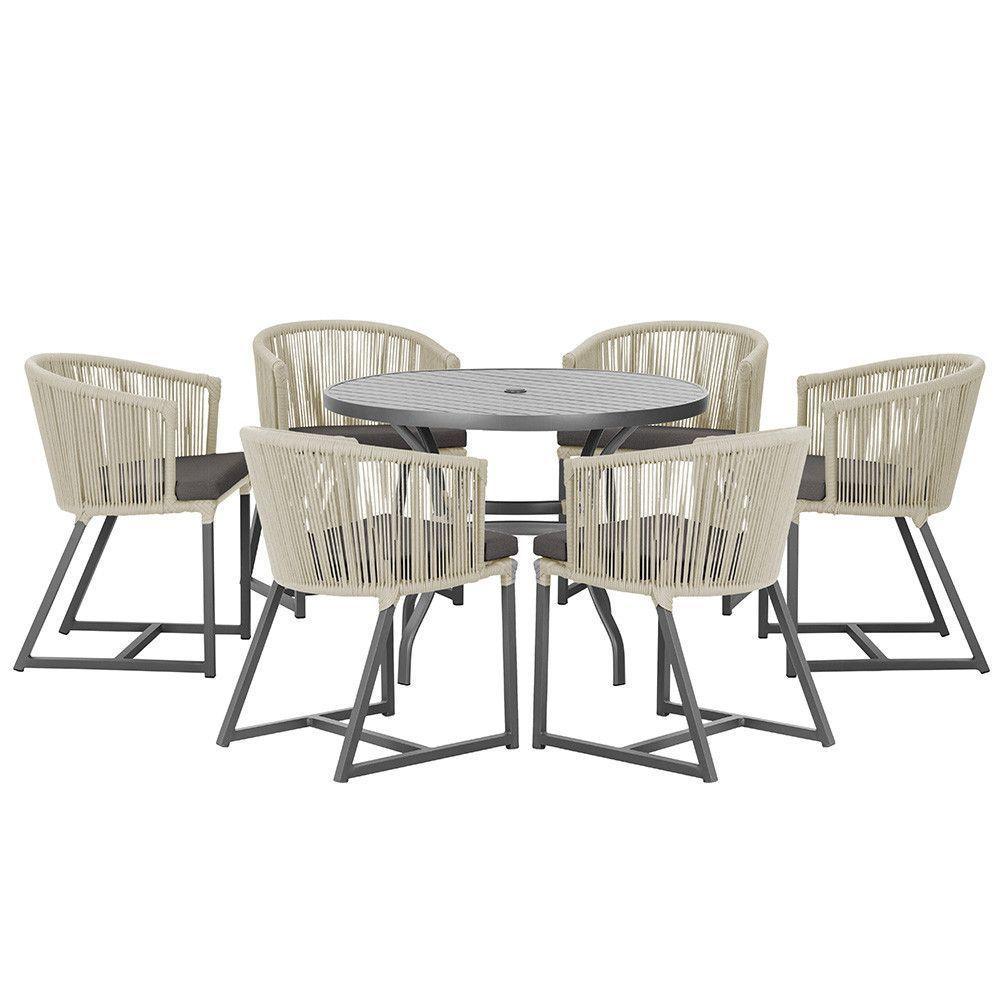 Mesa E 6 Cadeiras E Noronha Preto E11 Trama Original Rami - 1