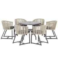 Mesa E 6 Cadeiras E Noronha Preto E11 Trama Original Rami - 1