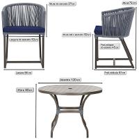 Mesa E 6 Cadeiras Jantar Noronha Marrom E10 Trama Original Prata - 2