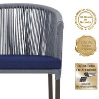 Mesa E 6 Cadeiras Jantar Noronha Marrom E10 Trama Original Prata - 3