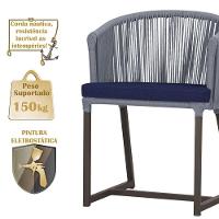 Mesa E 6 Cadeiras Jantar Noronha Marrom E10 Trama Original Prata