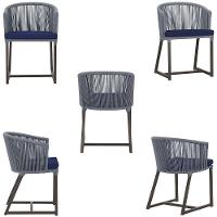 Mesa E 6 Cadeiras Jantar Noronha Marrom E10 Trama Original Prata - 5