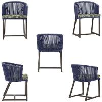 Mesa E 6 Cadeiras E Noronha Marrom E5 Trama Original Azul - 5