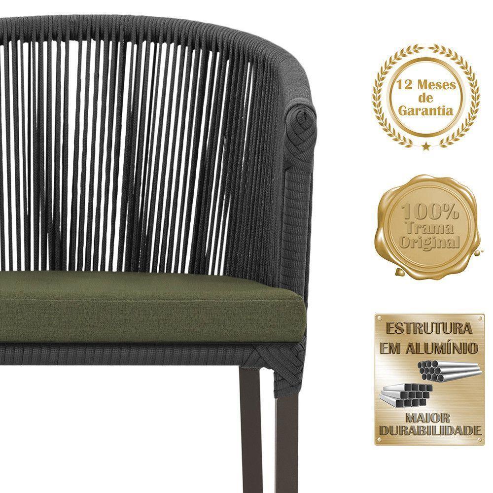 Mesa E 6 Cadeiras Jantar Noronha Marrom E13 Trama Original Preto - 3