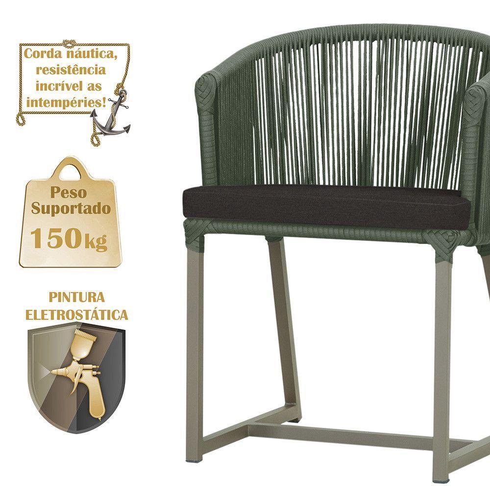 Mesa E 6 Cadeiras De Jantar Noronha Fendi E9 Trama Original Verde - 4