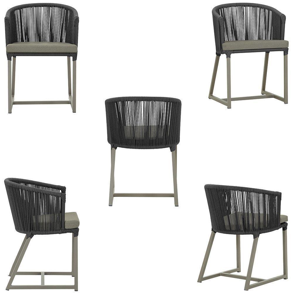 Mesa E 6 Cadeiras De Jantar Noronha Fendi E8 Trama Original Preto - 5