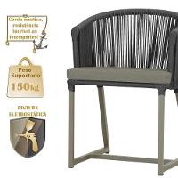 Mesa E 6 Cadeiras De Jantar Noronha Fendi E8 Trama Original Preto