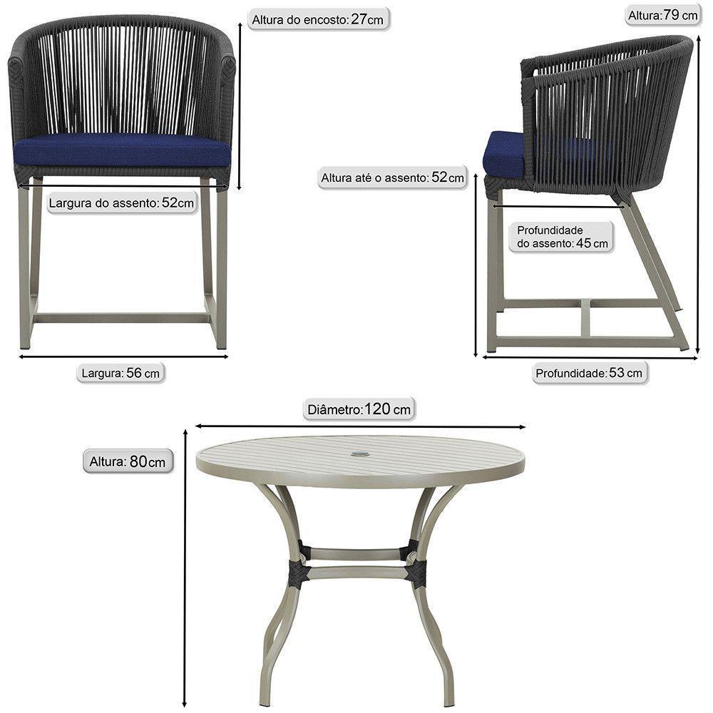 Mesa E 6 Cadeiras De Jantar Noronha Fendi E10 Trama Original Preto - 2