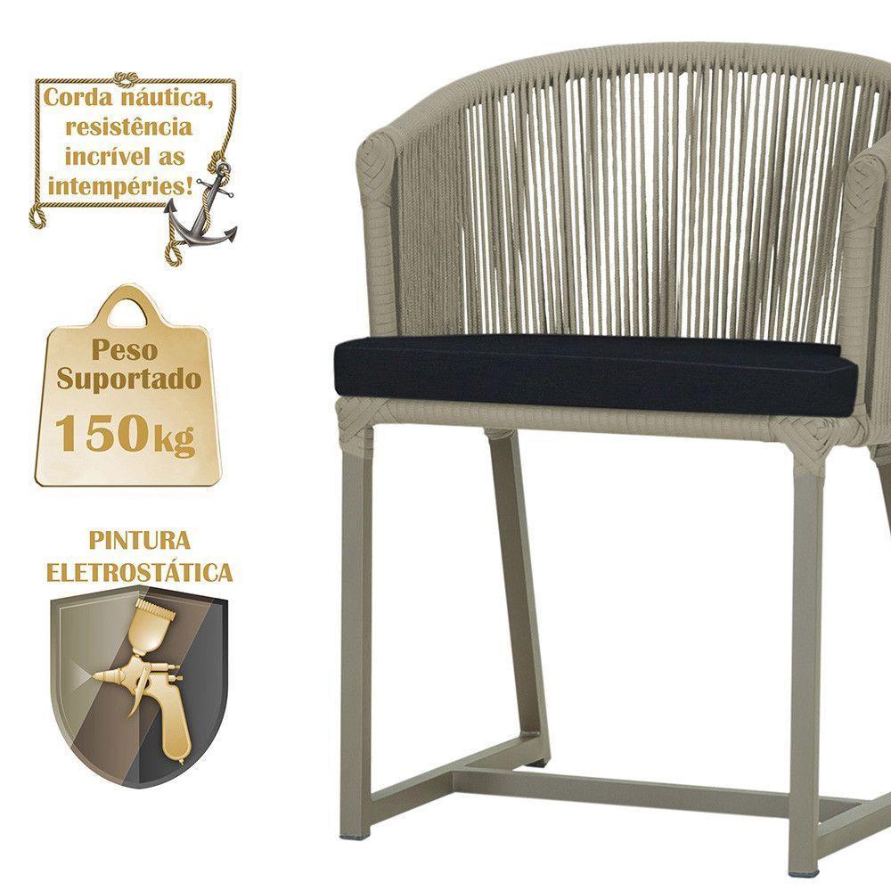 Mesa E 6 Cadeiras De Jantar Noronha Fendi E12 Trama Original Rami - 4