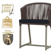 Mesa E 6 Cadeiras De Jantar Noronha Fendi E12 Trama Original Marrom