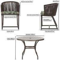 Mesa E 6 Cadeiras E Noronha Marrom E5 Trama Original Marrom - 2