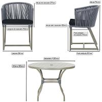 Mesa E 6 Cadeiras De Jantar Noronha Fendi E12 Trama Original Prata - 2