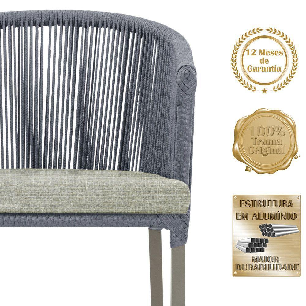 Mesa E 6 Cadeiras De Jantar Noronha Fendi E3 Trama Original Prata - 3