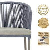 Mesa E 6 Cadeiras De Jantar Noronha Fendi E3 Trama Original Prata - 3