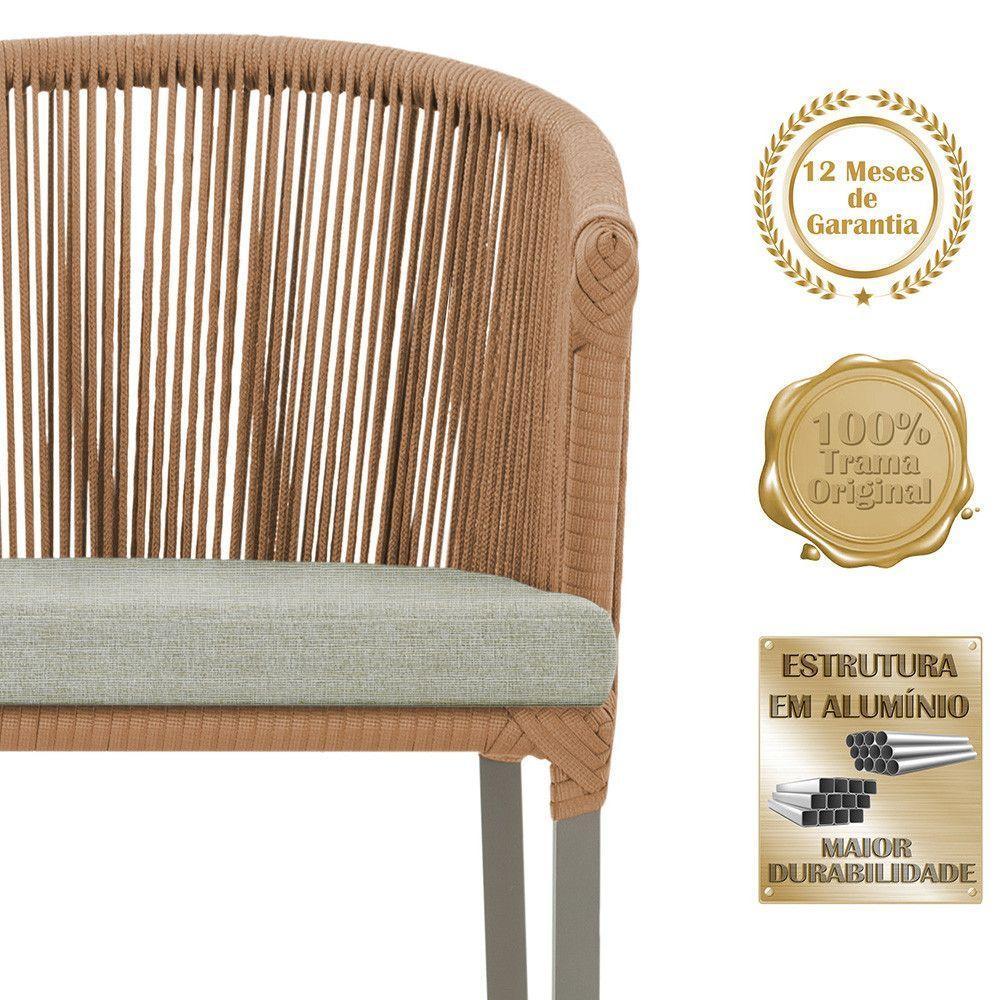 Mesa E 6 Cadeiras De Jantar Noronha Fendi E3 Trama Original Terra Cota - 3