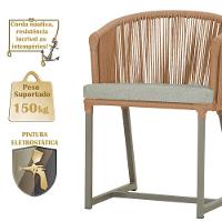 Mesa E 6 Cadeiras De Jantar Noronha Fendi E3 Trama Original Terra Cota