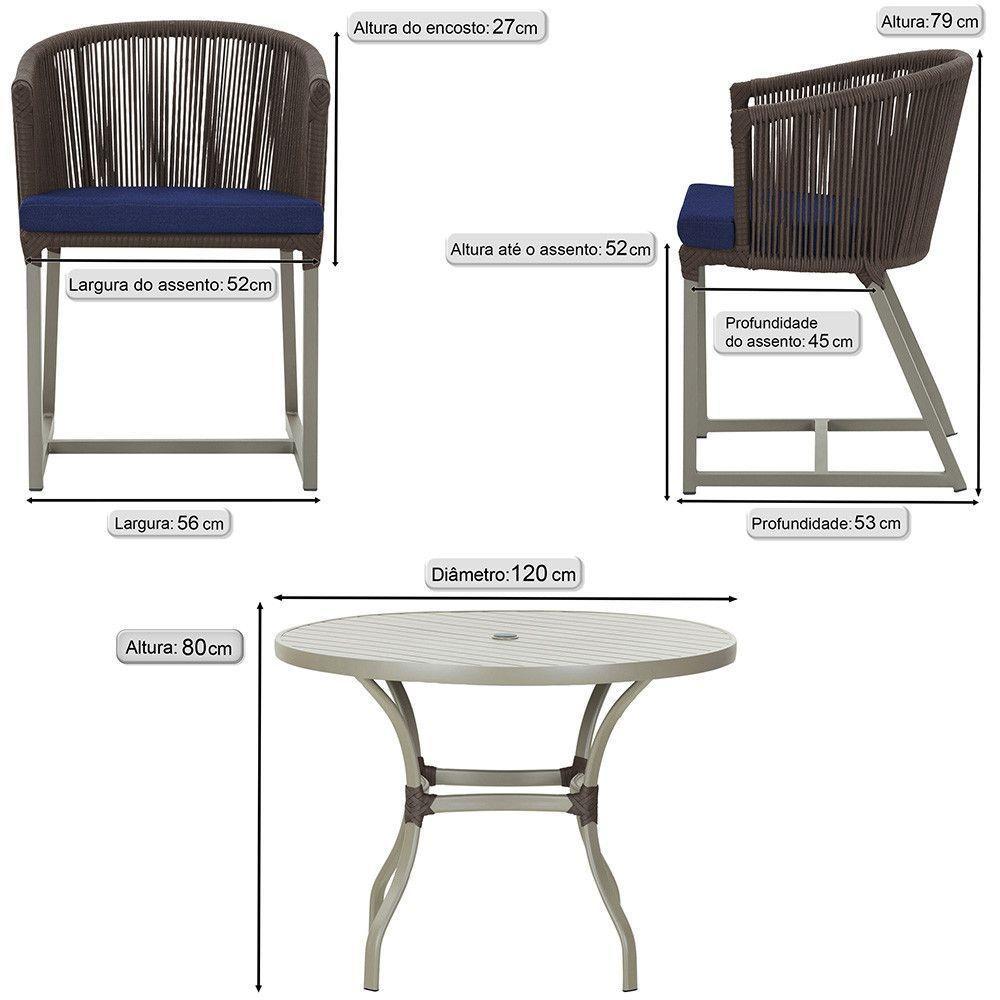 Mesa E 6 Cadeiras De Jantar Noronha Fendi E10 Trama Original Marrom - 2