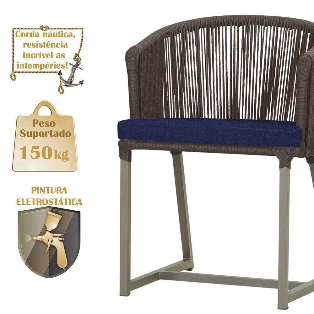 Mesa E 6 Cadeiras De Jantar Noronha Fendi E10 Trama Original Marrom - 4