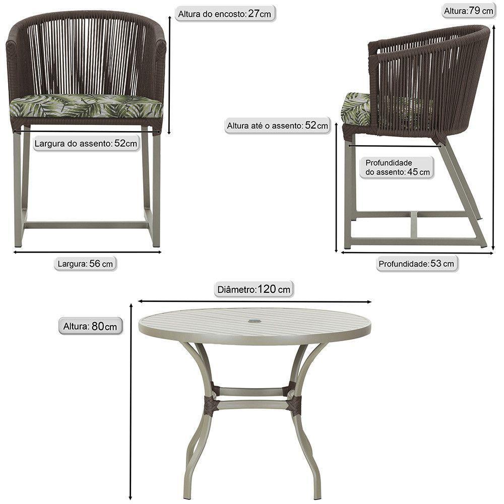 Mesa E 6 Cadeiras De Jantar Noronha Fendi E5 Trama Original Marrom - 2