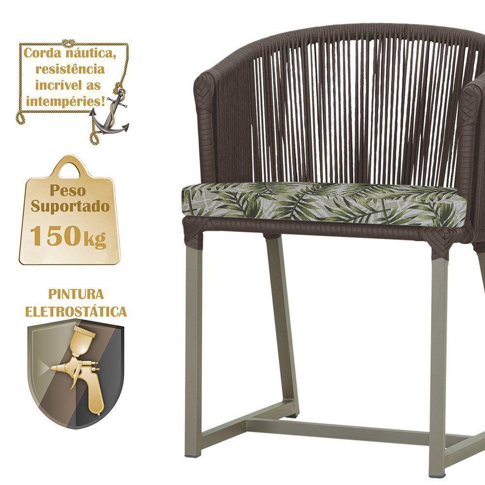 Mesa E 6 Cadeiras De Jantar Noronha Fendi E5 Trama Original Marrom - 4