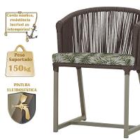 Mesa E 6 Cadeiras De Jantar Noronha Fendi E5 Trama Original Marrom