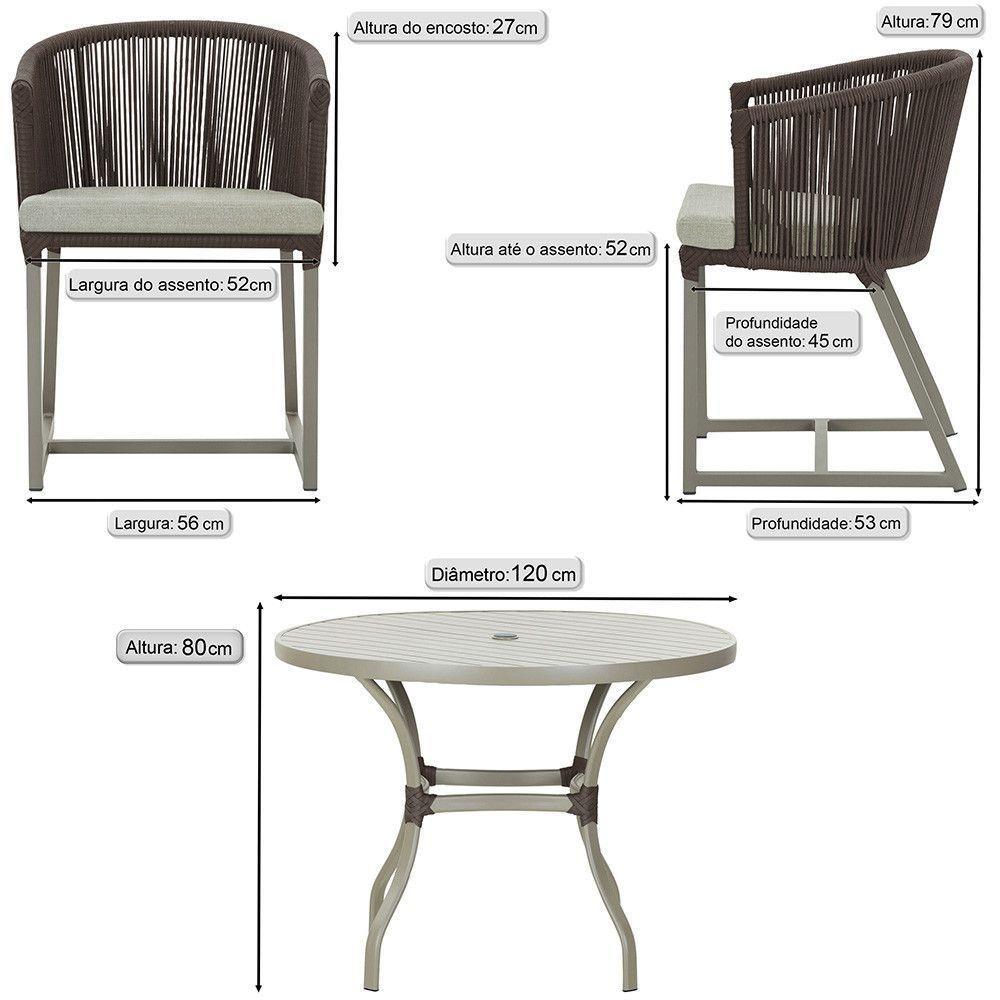 Mesa E 6 Cadeiras De Jantar Noronha Fendi E3 Trama Original Marrom - 2