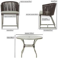 Mesa E 6 Cadeiras De Jantar Noronha Fendi E3 Trama Original Marrom - 2