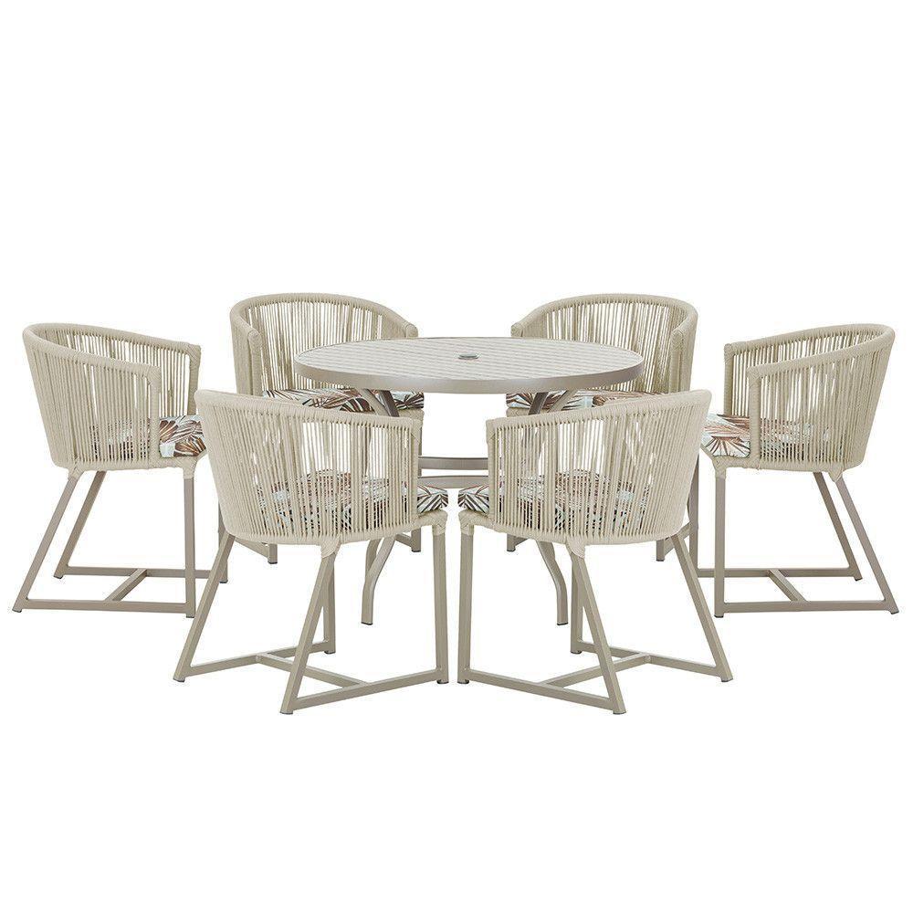 Mesa E 6 Cadeiras De Jantar Noronha Fendi E6 Trama Original Rami - 1