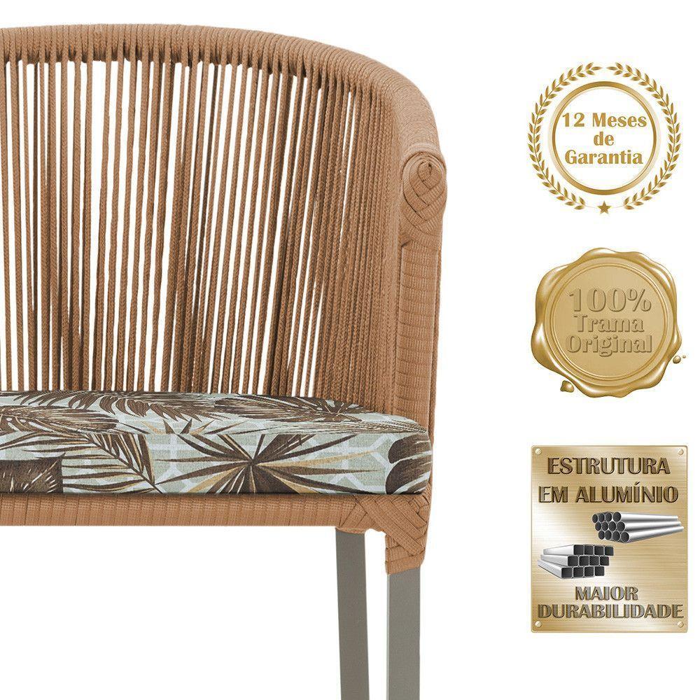 Mesa E 6 Cadeiras De Jantar Noronha Fendi E6 Trama Original Terra Cota - 3